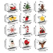 12pcs Christmas Cookie Cutter Set - Snowman, Christmas Tree, Gingerbread Man, Candy Cane, Snowflake, Sleigh, Stocking, Bell, Reindeer, Star, Suitable For Winter Holiday DIY Baking