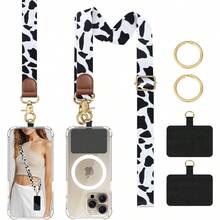 Phone Lanyard cordn de telfono Unisex adulto - 150cm/40cm + Blanco y negro - Ver 2