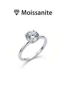 1 pieza Anillo de boda para mujer, anillo brazalete minimalista, 2,1g de plata de ley 925, moissanita de 2-3 quilates, estilo palacio bohemio, compromiso, boda, aniversario, regalo del Día de San Valentín, incluye certificado de moissanita y caja de regalo elegante