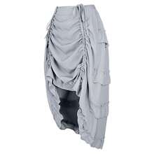 Zhitunemi Women's Steampunk Skirt Ruffle High Low Outfits Gothic Plus Size Pirate Dressing{"Size_name":"XX-Small","Color_name":"Grey"} - 灰色 - 查看 3