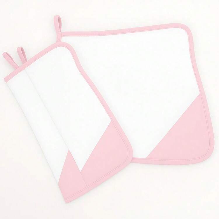 BABY MARATHON Baby Burp Cloth Kit With 3 Units. Double Mesh 100% Cotton Girl Boy Neutral - 淺粉色 - 查看 1