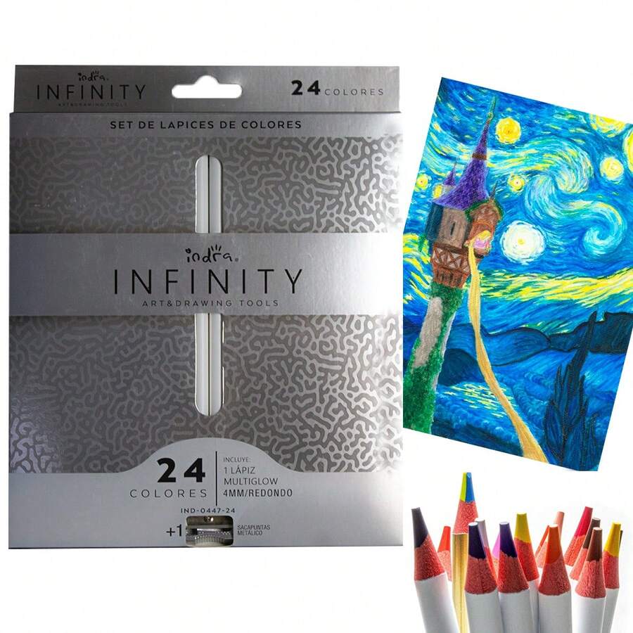 Lápices Profesionales Indra Infinity Dibujo Y Arte 4mm 24pz - Multicolor - Ver 1
