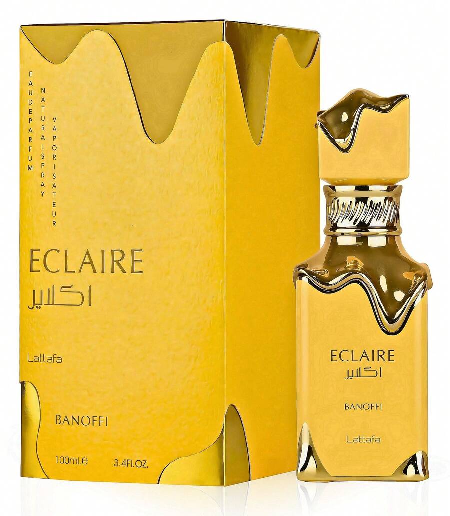 Perfume Arabe Eclaire Banoffi de Lattafa Perfumes – 100% Original, Delicia Oriental Unisex en un Frasco de 100ml – Exclusividad Dulce con Espíritu Árabe - Mostaza Amarilla - Ver 1