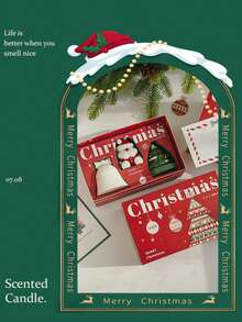 1pc Christmas Scented Candle Gift Set, Ambient Home Handmade Fragrance Decoration, Candle Christmas Gift, Christmas Decorations, Christmas Gifts - Multicolor - View 5