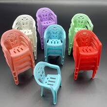 6-Piece Miniature Backrest Chair Set - 6 Colors Aesthetic Dollhouse Furniture, Suitable For DIY Crafts, Tea Parties, Home Decoration, And Model Display - Perfect Christmas Halloween Autumn Collectible Ornament - Random Color - View 8