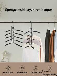 1pc Portable Seamless Garment Storage Hanger With Multi-Functional Trapezoid Design And Multi-Layer Hanging Rack, Space-Saving Closet Organizer For Spring Tops, Summer Tops, Autumn Tops, And Winter Tops, Durable Lightweight Frame For Home, Dorm, And Travel, Non-Slip Hooks, Easy Assembly, Versatile Wardrobe Solution For Seasonal Wear And Everyday Essentials - Multicolor - View 13