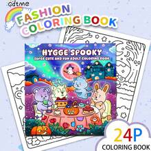 GDTME 24-Page Thick Pearlescent Paper Coloring Book, Suitable For Adults And Children, Containing Cute And Simple Illustrations, Themed For Autumn And Halloween - Warm Halloween (Pearlescent Paper) - View 10