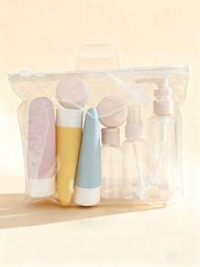 11pcs/8pcs/3pcs 2.71oz Refillable Portable Travel Bottles Set For Toiletries, Bath And Cleaning Separate Bottles
