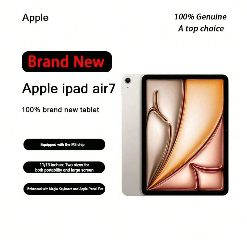 Brand new, authentic Apple iPad Air 2025 model with M3 chip, Liquid Retina display, 4K video, WiFi version