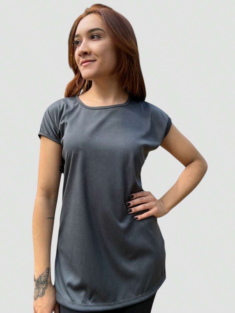 Women's Butt Cover Dry Fit Top, Leg Wear, Gym Fitness - 灰色 - 查看 1