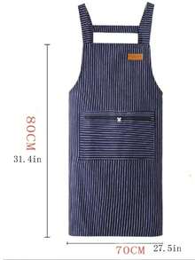 男女通用棉质围裙，耐用透气围兜，防尘腰围，高品质厨房/家居工作服 - 彩色 - 查看 9