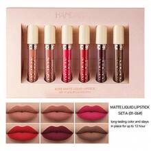 HANDAIYAN 6pcs/Set Matte Rose Lip Gloss Set, Non-Stick, Velvet Lip Tint, Great For Halloween, Christmas, Autumn/Winter Seasons, Holiday Gift - Một bộ/2ml*6 cái - Xem 5