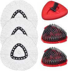 Mop Heads Replacements For O-Cedar RinseClean 2-Tank Spin Mop, Mop Replace Head For O Cedar, Spin Mop Heads For Ocedar Includes 3 Pack Mop Refills, 2 Upgrade Scrub Brush, 1 Mop Base For O-Cedar Mop - cho Ocedar Easywring 1 bình - Xem 9