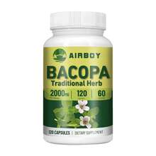 BUPORAI Bacopa Monnieri 2000 Mg - Suplemento Nootrópico Para El Cerebro, Favorece El Pensamiento Lúcido Y Mejora La Memoria - 120 Unidades - 120 cápsulas - Ver 9