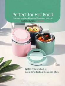 1pc 630ml Stainless Steel Insulated Food Jar - Reusable, Sealed Lunch Box For Soup & Hot Foods, Large Capacity Breakfast Cup - Perfect For School, College, Kitchen Organization & Storage,School Supplies - 彩色 - 查看 3