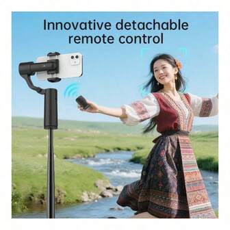 Palo de selfie Q18, control remoto inalámbrico, seguimiento humano, control de gestos, rotación de 360°, larga duración de la batería, extensible, adecuado para teléfono, Android