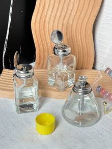 180ml Glass Nail Polish Remover Bottle, Rectangular Tapered Bottle, Alcohol Cleaning Liquid Crystal Liquid Dispenser Bottle, Empty Bottle Without Liquid - Multicolor - View 4