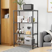 M MZG 1000 Lbs Commercial Grade Wire Shelving Unit, 4-Tier Black Heavy Duty Standing Storage Rack, Steel Wire Organizer For Pantry, Garage, Warehouse, Kitchen & Laundry Room, Space Saving Design 13.8" D X 23.6" W X 53.5" H - 黑色 - 查看 4