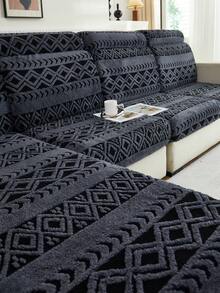 1 pièce Housse de canapé en forme de L amovible et épaissie, motif losange, 1/2/3/4 places, protecteur de canapé d'hiver