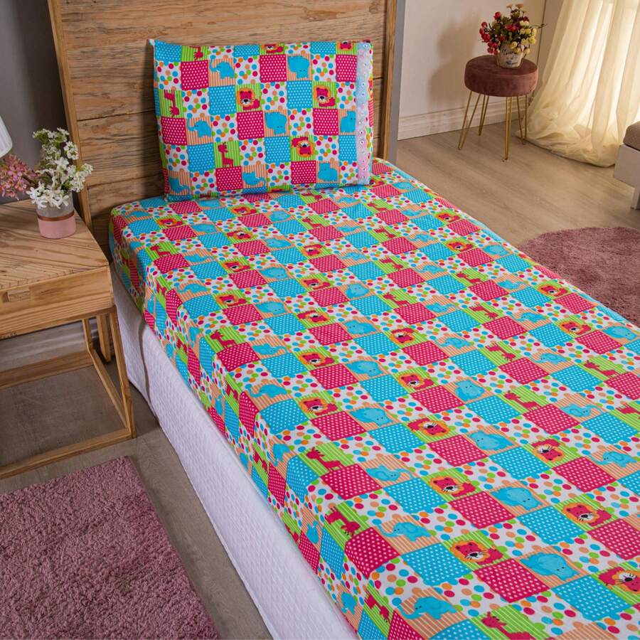 2-Piece Children's Single Set, Boy & Girl, Various Prints - Sư tử nhỏ - Xem 1