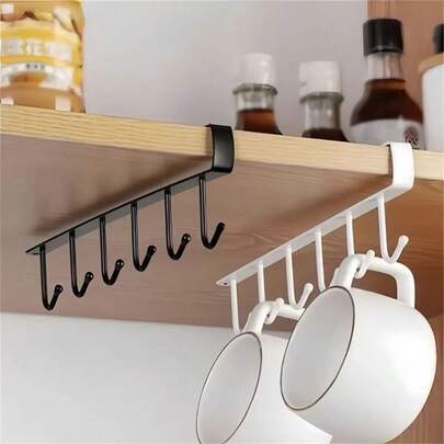 Suporte De Metal Porta Xícaras Canecas Utensílios Em Geral Para Pendurar No Armário