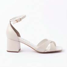 Amelie Sandal Genuine Leather Elegant Block Heel 6 Cm Comfort - 象牙 - 查看 2