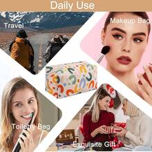 Makeup Bag Travel Cosmetic Bag For Women Girls, Zipper Make Up Pouch, Floral Flowers Toiletry Organizer Makeup, Portable Storage Bag, Cosmetic Travel Cloth Bag (UU Colourful){"Color_name":"A7UUColourful"} - A7UU彩色 - 查看 7