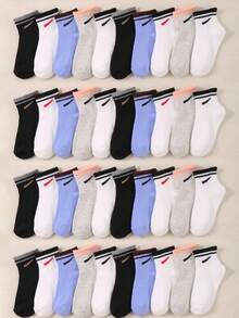 5/10 Pairs Random Solid Color Sports Trainer Socks For Children, Black To School Baby Boys Girls Socks, Multi-Color Infant Kids Socks, Newborn Essentials Baby Shower Decoration, Cute & Soft Socks For School Sports Travel Daily Wear