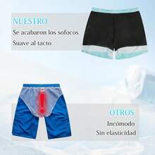 Lubardy Traje de Baño Hombre Natación 2 en 1 Short Playa de Secado Rápido Bañador con Forro y Bolsillos Bermudas para Hombre para Playa Piscina Negro - Azul-M - Ver 12