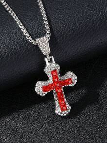 Collar con colgante de cruz de circonita cúbica minimalista para hombres, adecuado para uso diario - cruz - Ver 10