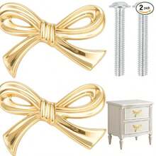 1pc Golden And Pink Bow Drawer Cabinet Door Handle, French Girl's Creative And Cute Bow Handle, Wardrobe, Wine Cabinet, Shoe Cabinet, Kitchen Cabinet And Bookcase Handle - Multicolor - View 8