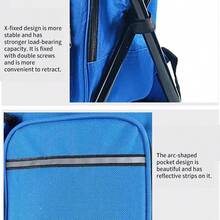 Folding Chairs Outside, Outdoor Folding Chair, Backpack Cooler Bag Camping Recliner Hiking Fishing Mountaineering Picnic Beach Garden Porch Balcony Backyard Festival Patio Park - Azul - Ver 9