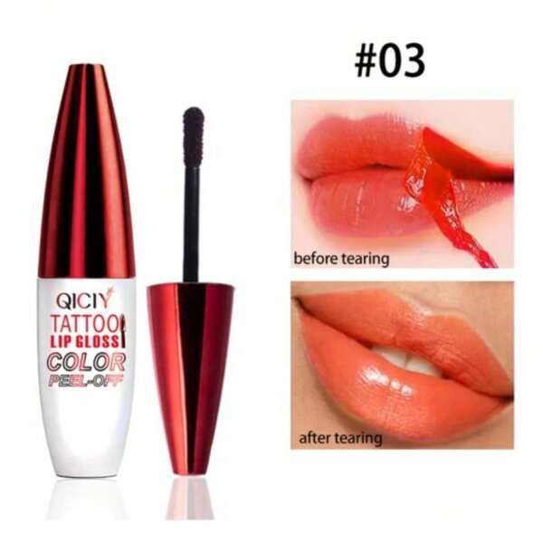 Peel Off Lip Gloss- Hydrating, Long-Lasting, High Pigmented, Non-Stick Cup, Easy To Use,Women's Lip Color Makeup Gift