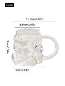 1pc Clear Glass Cup Back To School - Clear - View 12