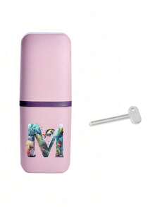 A-Z 海洋字母牙刷收纳盒,浴室用品,户外旅行牙刷牙膏收纳盒,字母系列印花防尘整理盒,旅行必备,返校用品,假日露营必备,夏季短途旅行,浴室用品,家居用品及收纳 - 粉色 - 查看 35