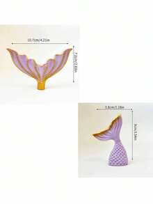 2PCS Mermaid Fishtail Cake Decorations, Pink Purple Blue White Fishtail, Suitable For Ocean Mermaid Theme Cake Decorations, Baptism Babyshower Gender Reveal Party Birthday Cake Decorations, Reusable - Multicolor - View 8