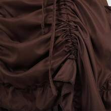 Zhitunemi Women's Steampunk Skirt Ruffle High Low Outfits Gothic Plus Size Pirate Dressing{"Size_name":"X-Large-XX-Large","Color_name":"Coffee"} - Coffee - View 6