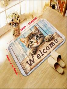 1 قطعة - تصميم قطة جميلة - ديكور عطلة - ديكور يومي - هدية عطلة - بساط مدخل - بساط خارجي - بساط داخلي - سجادة صغيرة - فلانيل ناعم، قابل للغسل في الغسالة، متين، مقاوم للبقع، سريع الجفاف - متعدد الألوان - مشاهدة 13