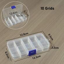 1pc Multi-Purpose Transparent Plastic Storage Boxes Mini Transparent Bead Storage Containers With Hinged Lids Rectangular Clear Craft Supply Boxes For Organizing Earrings Rings Jewelry And Nail Art Accessories