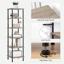 6 - Tier Corner Shelf, Corner Square Rack Display Shelf, Tall Storage ...