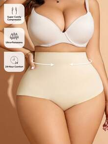 Mutandine modellanti a vita alta taglie forti per donna, con pannello appiattente per la pancia, per comfort quotidiano