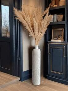 1 Pc Large Modern Resin Floor Vase -24 Inch /30 Inch Tall - Bohemian Style, Elegant Stripe Relief Texture, Ideal For Pampas Grass Container, Autumn Office/Home Decor, Wedding Decorations, Halloween And Christmas Decoration, Holiday Decoration Room Decor Flower Vase Glass Vase - Multicolor - View 2