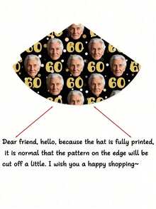 1/2 Customized Birthday Party Hat - Personalized Age & Photo Design, Celebrate 21st, 30th, 40th, 50th, 60th, 70th, 80th, 90th Birthday And Retirement, Paper Headwear, Party Accessory | Celebration Headpiece | Durable Party Hat - Multicolor - View 8