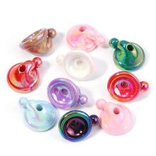 10pcs 14x24mm Acrylic Beads Plated Colorful Santa Hat Beads, Fashion Iridescent Red & Green Hat Christmas Decoration Handmade DIY Beads, Suitable For Holiday Decoration, Stationery, Craft Making, Pendant, Keychain, Accessory