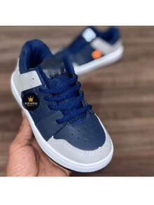 MANTECA 4 BLACK AND WHITE CASUAL CHILDREN'S SNEAKERS FOR BOYS AND GIRLS - Navy Blue - View 1