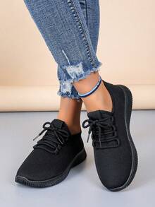Women's Soft Bottom Anti-Slip Work Shoes, Comfortable Casual Walking Sneakers (Size Runs Small, Suggest Ordering One Size Up) - Black - View 9
