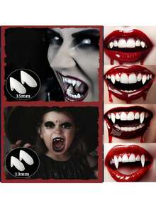 Vampire Teeth Fangs, Halloween Vampire Accessories Realistic Vampire Fangs, Halloween Fake Teeth Cosplay Vampire Costume For Woman Men Halloween Party Makeup Dress Up Favors