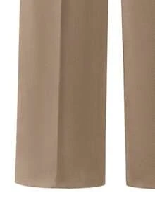 EARO Women's High Waist Chain Decor Wide Leg Pants, Casual & Office Wear Spring - Khaki - View 4