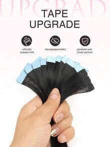 Mini Tape in Extension per Capelli Umani, Doppio Lato, Invisibili, Senza Cuciture, 10 Pezzi/Set, Lisci Naturali, Neri, Castani, Biondi - S1 - Visualizzare 4