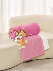 Bluey Fleece Blanket - The Top Choice For Room Decor, Super Soft, Lightweight, Cartoon Printed, Perfect For Home Use, Suitable As A Daily Or Birthday Gift For Friends, Family Or Yourself. Comfortable And Warm, Soft And Easy To Maintain, Cute Style,  Fringed Blanket, Cartoon Theme Pattern,  Home Textile, Multipurpose Sofa Blanket. - Multicolor - View 6